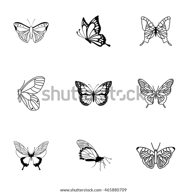 Descubra Conjunto Vectorial De Mariposa La Ilustracion Imagenes De Stock En Hd Y Millones De Otras Fotos Ilustraciones Y Vectores En Stock Libres De Regalias En La Coleccion De Shutterstock Se Agregan Miles De Imagenes Nuevas De Alta Calidad Todos Los