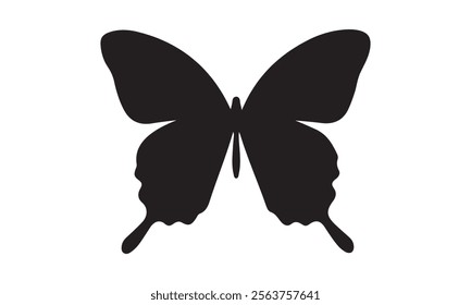 Butterfly Vector  silhouette black set isolated on transparent background Abstract modern seamless pattern of monarch butterfly contours on white background for decoration design  Closeup design eleme