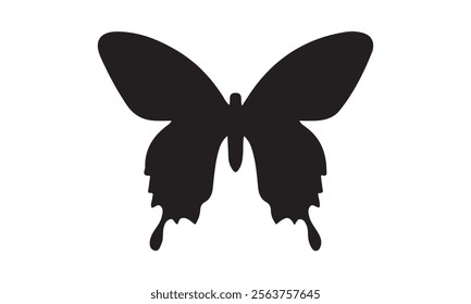 Butterfly Vector  silhouette black set isolated on transparent background Abstract modern seamless pattern of monarch butterfly contours on white background for decoration design  Closeup design eleme