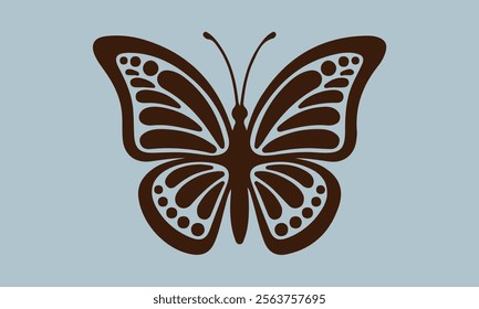 Butterfly Vector  silhouette black set isolated on transparent background Abstract modern seamless pattern of monarch butterfly contours on white background for decoration design  Closeup design eleme