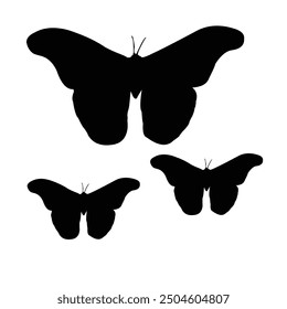 Schmetterling Vektor Silhouette Design. schwarz auf weißem Hintergrund.