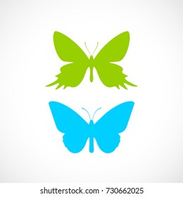 Butterfly vector silhouette icon illustration isolated on white background