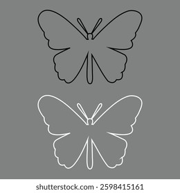 butterfly vector  silhouette icon set  