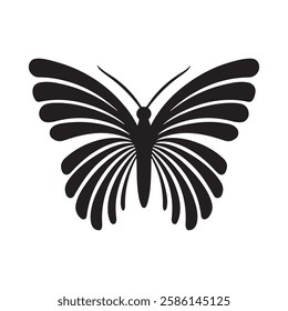 Butterfly vector  silhouette illustration on white background