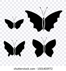 butterfly vector sketch, blaсk design template vector isolated