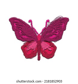 butterfly vector sketch illustration, scribble art