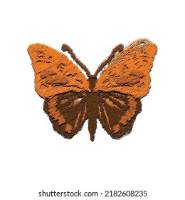 ilustración de esbozo vectorial de mariposa, arte de garabatos