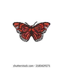 butterfly vector sketch illustration, scribble art