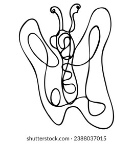butterfly vector sketch single one or continuous line
