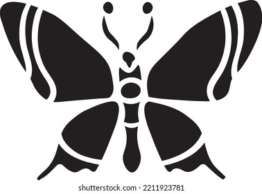 Esténcil vector de mariposa, negro y blanco
