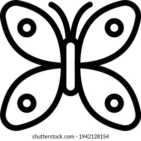 icono de línea delgada vectorial de mariposa