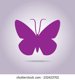 Butterfly violet vector icon