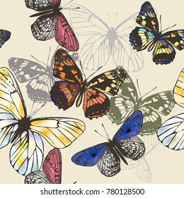 Butterfly wallpaper pattern with colorful butterflies