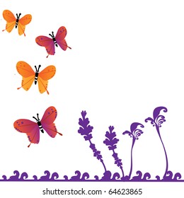 butterfly wallpaper that design with four butterfly flying on the sky