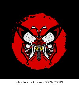 butterfly warrior. vector illustration for sign, symbol, logo, icon, background