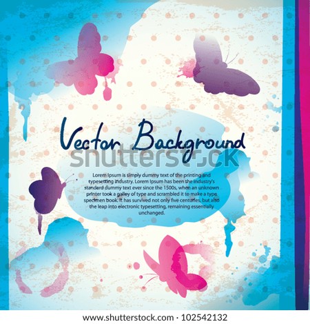 Similar – Image, Stock Photo Grunge butterfly shape and paint blobs splattered
