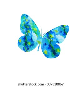 Butterfly from  watercolor Flower. Vector