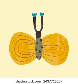 Butterfly. watercolor painting vector of cute insect. isolated animal illustration.