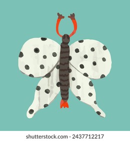 Butterfly. watercolor painting vector of cute insect. isolated animal illustration.