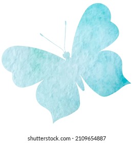 butterfly watercolor silhouette, on white background, vector