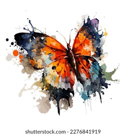 Butterfly in a watercolor style. Vector stock illustration eps10. White background.