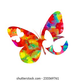 Butterfly watercolor. Vector