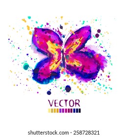 butterfly watercolor. Vector