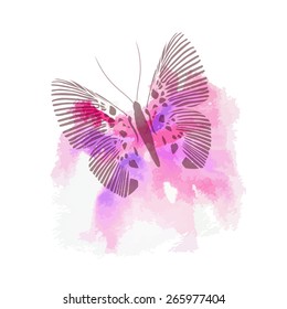 butterfly watercolor. Vector