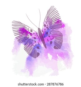 butterfly watercolor. Vector