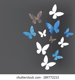 Fondo oscuro de Vector de acuarela de mariposa