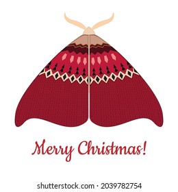 Butterfly wearing red scandinavian sweater.