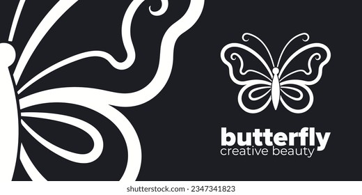 Butterfly Whispers: Vector Logo Design Inspiration with Elegant Lineart