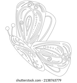 Butterfly in White and Black style. Easter