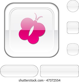 Butterfly white buttons. Vector illustration.