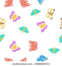 ilustración de la línea delgada del vector de la naturaleza blanca de la mariposa