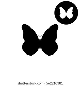 butterfly  - white vector icon