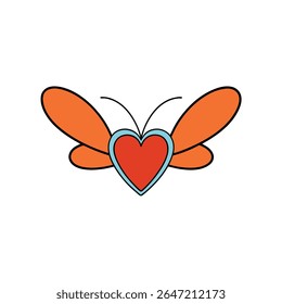 a butterfly wing heart with symmetrical wing shape