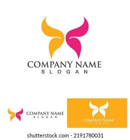  Butterfly wing logo Vector icon design