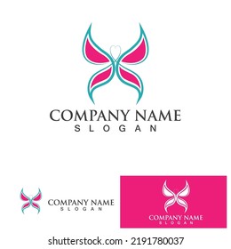  Butterfly wing logo Vector icon design
