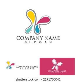  Butterfly wing logo Vector icon design