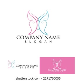  Butterfly wing logo Vector icon design