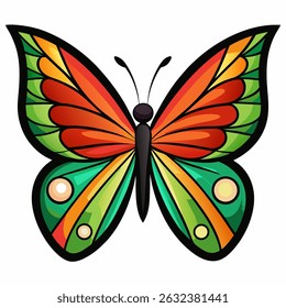 borboleta asa óptica vetor colorido sobre fundo branco