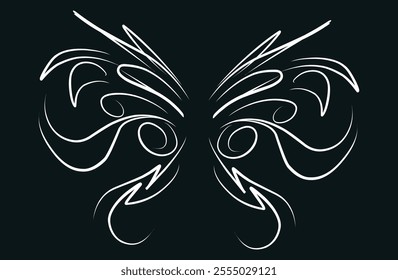 Butterfly wing ornament simple design