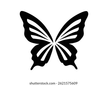 Butterfly wing silhouette vector illustration art design. Silhouette Butterflies Isolated on white background 