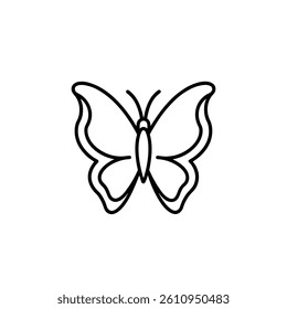 Butterfly winged insect line art icon. vector illustration