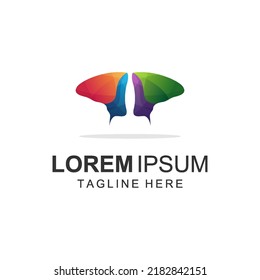 Butterfly wings colorful design logo