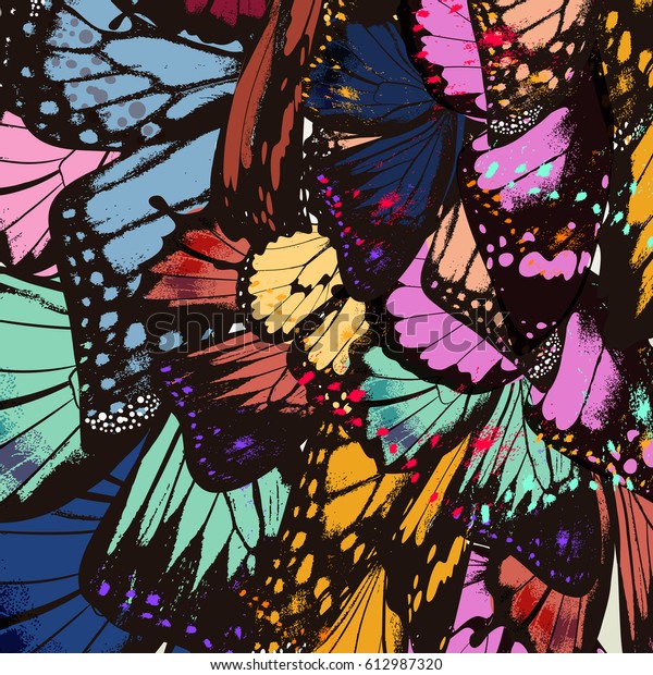 Butterfly wings in colorful style. Ideal for wall design.