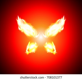 butterfly wings fire flame