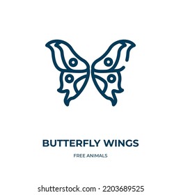 Butterfly Wings Icon. Linear Vector Illustration From Free Animals Collection. Outline Butterfly Wings Icon Vector. Thin Line Symbol For Use On Web And Mobile Apps, Logo, Print Media.