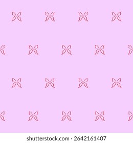 Butterfly Wings Isolated on Pink. Celebration Party Seamless Pattern Decoration. Vintage Romantic Wrapping Paper Print. Fabric Textile Aesthetic Ink Line Art Sketch. Wedding Wallpaper Outline Decor